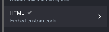 HTML button for embed code