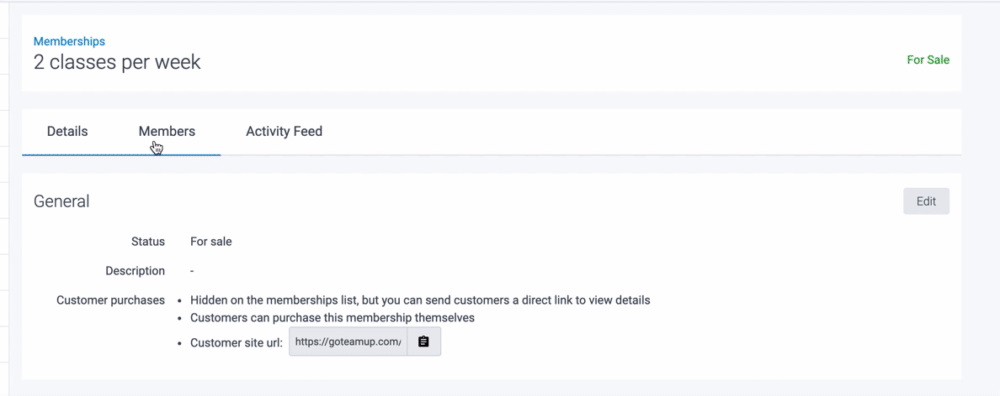 select members tab and then customer name