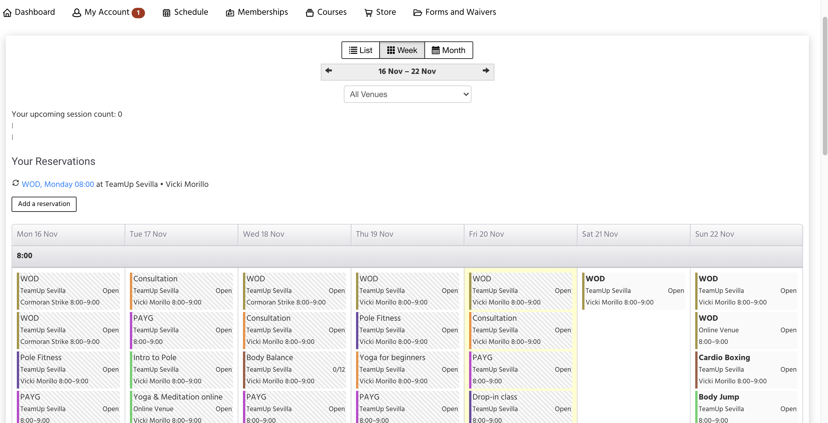 customer calendar view 