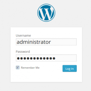 WordPress login page  