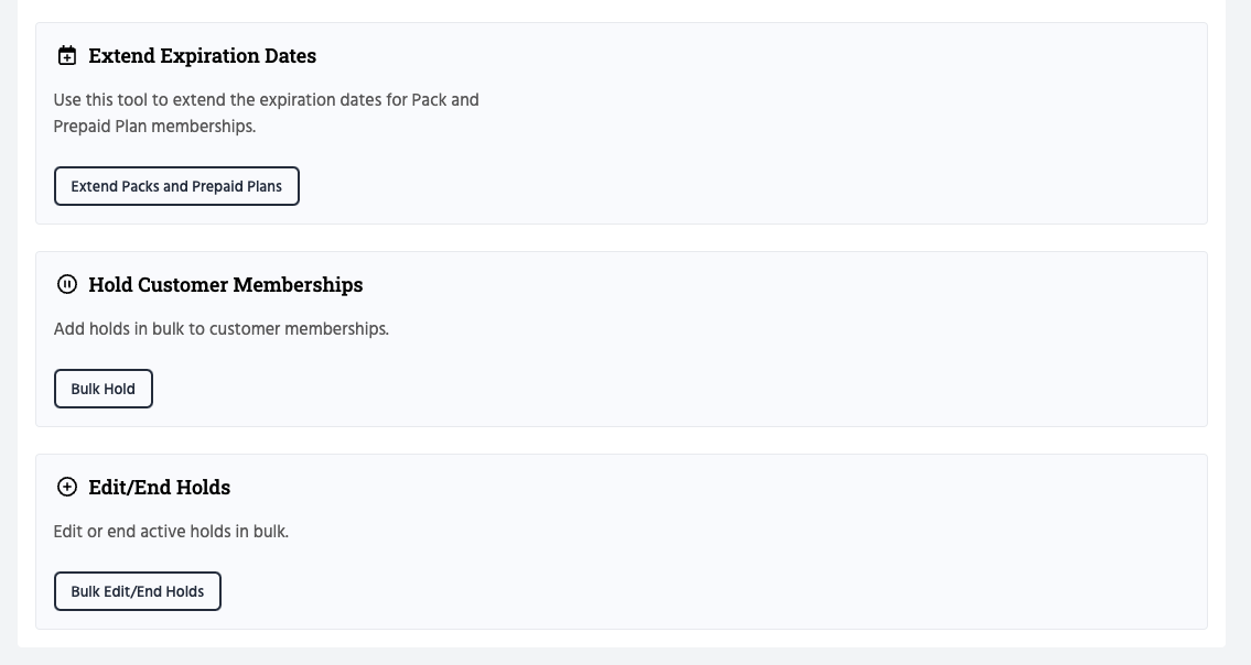 The Membership Tools section