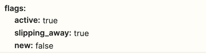 Customer updated flags field.